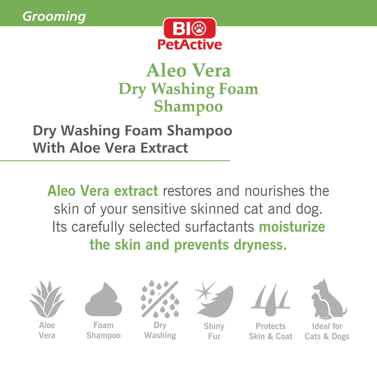 ALOE VERA DRY WASHING FOAM SHAMPOO FOR CAT