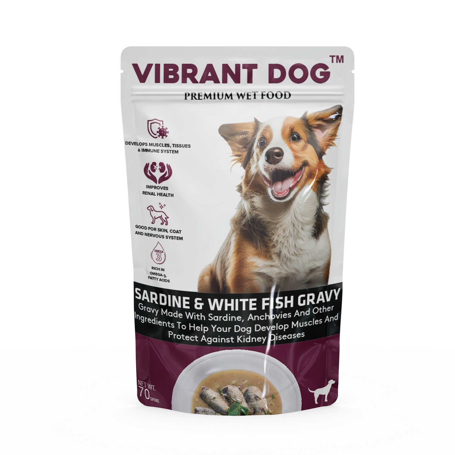 Vibrant Dog Wet Food Sardine & White Fish Gravy (PACK OF 15)