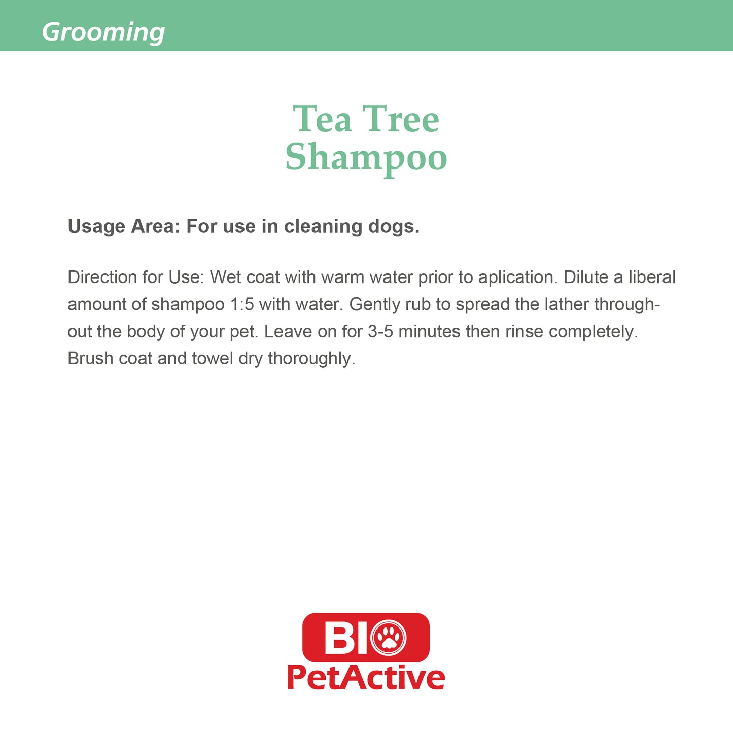 TEA TREE SHAMPOO FOR DOGS