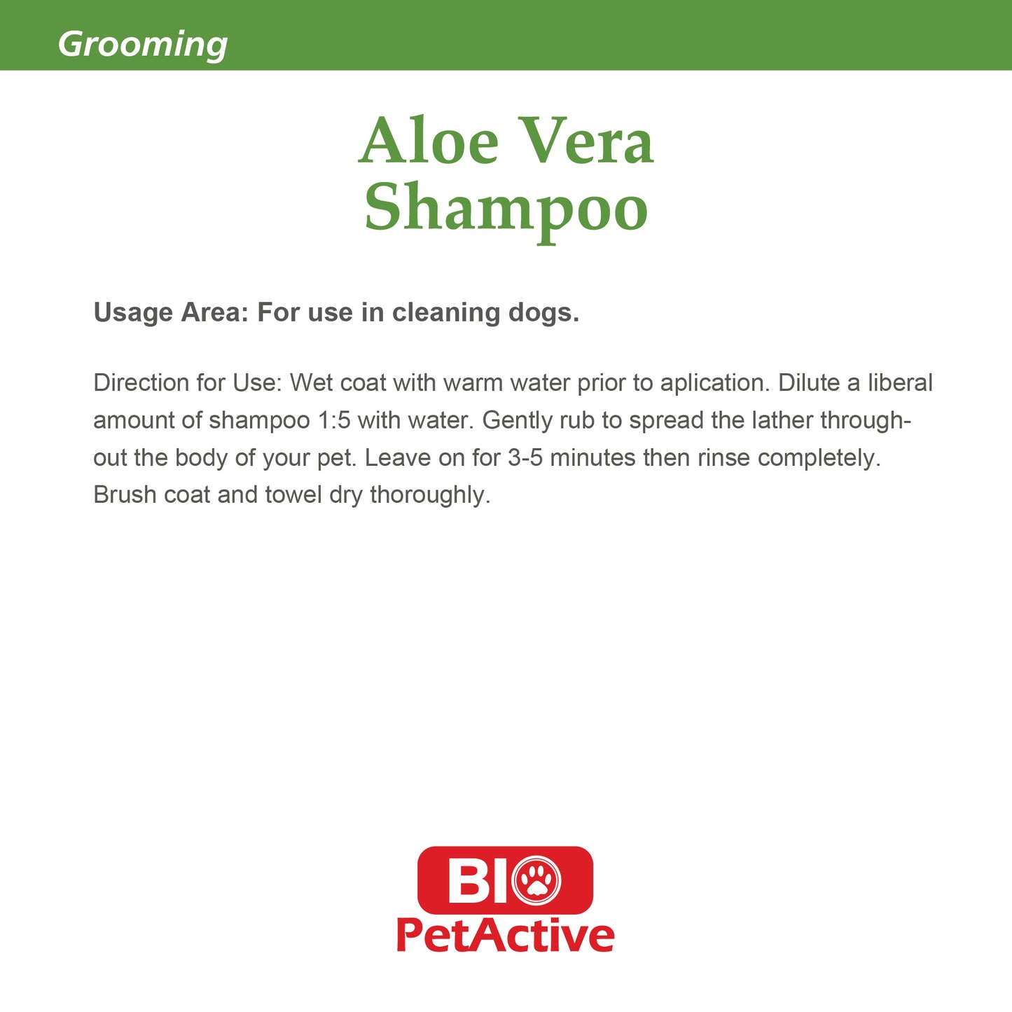 ALOE VERA SHAMPOO FOR DOGS