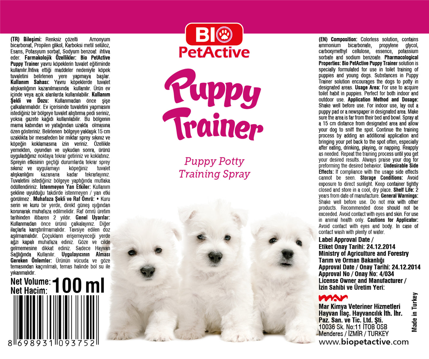 Potty training dog trainer