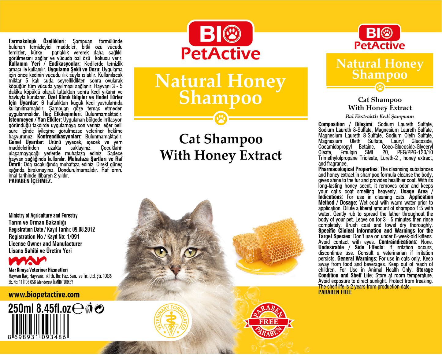 NATURAL HONEY SHAMPOO FOR CATS