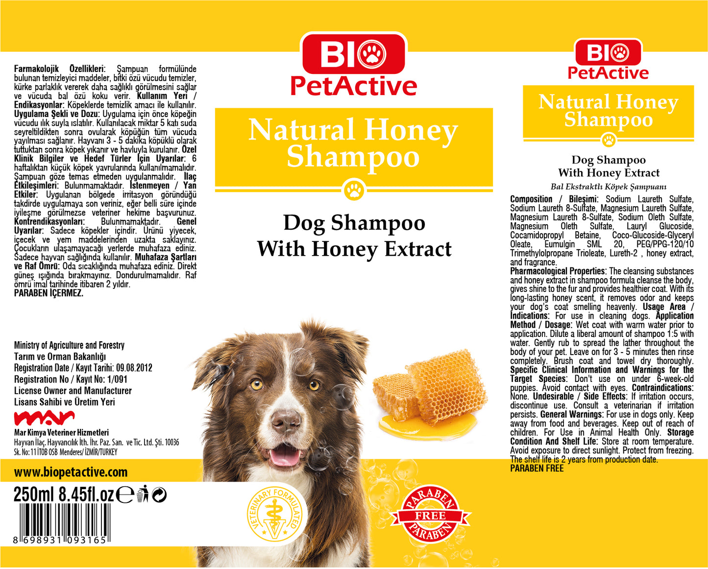 NATURAL HONEY SHAMPOO FOR DOGS