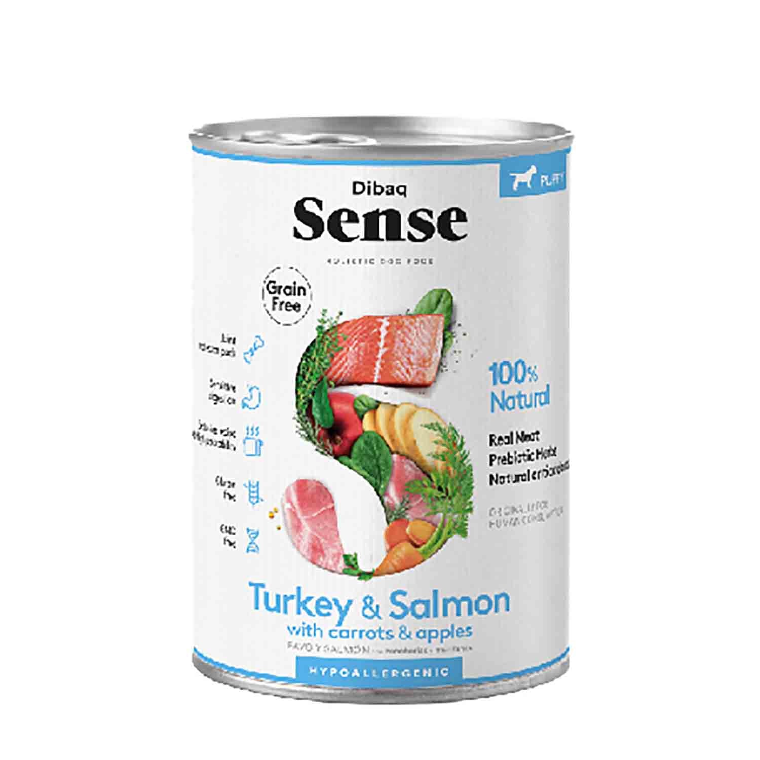 DIBAQ SENSE GRAIN FREE TURKEY & SALMON (PUPPY) WET FOOD - Vibrant Remedies