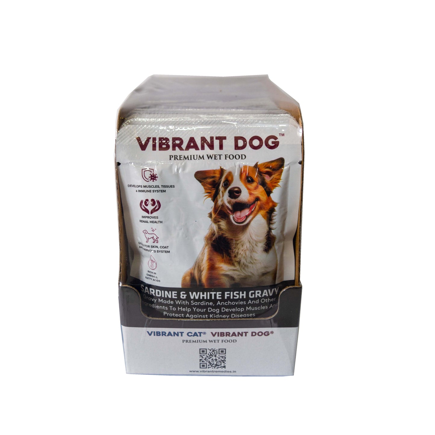 Vibrant Dog Wet Food Sardine & White Fish Gravy (PACK OF 15)