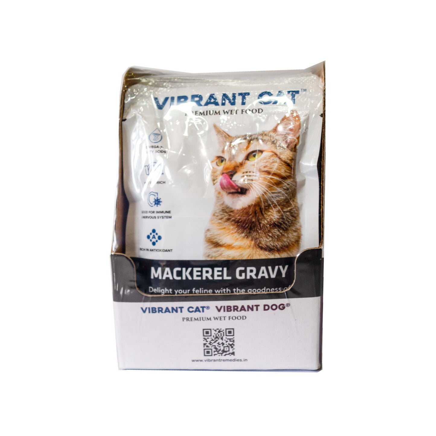 Vibrant Cat Wet Food Mackerel & Gray (PACK OF 15)